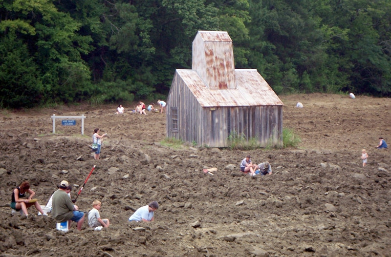 Visitors searching for diamonds, at Crater of Diamonds State Park in Pike County, Arkansas.