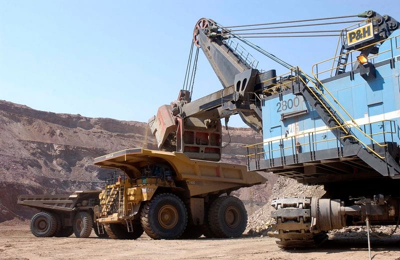 A tractor in a diamond mine