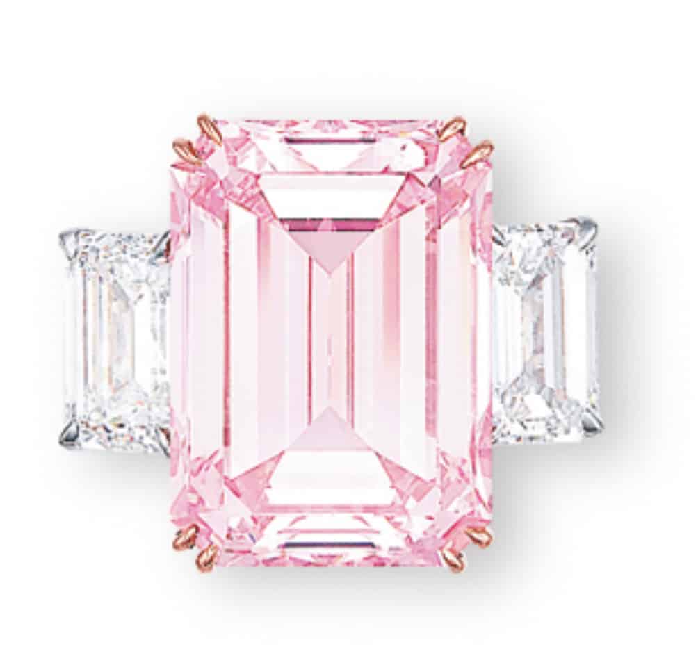 Square shaped pink diamond