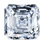 Example of a Asscher cut diamond to show the mm size diamond chart section for this kind of cut.