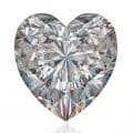 Heart-shaped diamond with a symmetrical cut