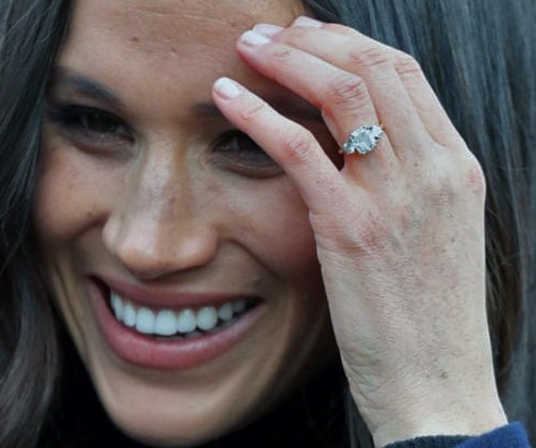 Megan is wearing a diamond ring