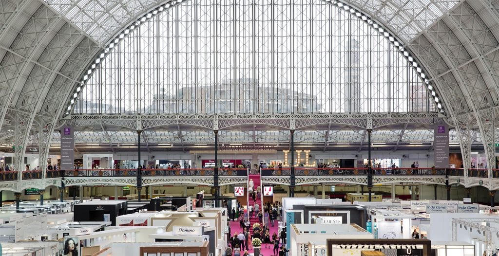 The Olympia exhibition center, site of the 2018 International Jewellery london trade show
