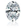 Oval-shaped diamond with an elongated, curved profile