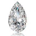 Pear-shaped diamond with a teardrop silhouette