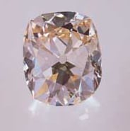 The 128.9-carat Star of the South, which is light brown diamond with a slightly pinkish hue. Also known as Estrela do Sul.