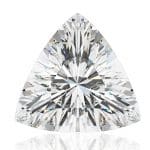 Sparkling triangular brilliant-cut diamond on plain background