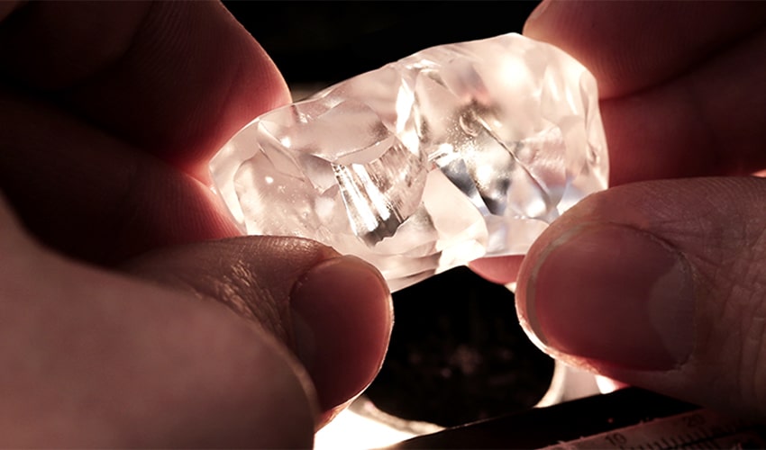holding diamond