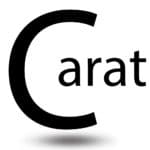 The word Carat with very big letter C