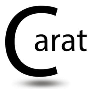 The word Carat with very big letter C