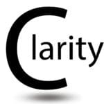 The word Clarity with very big letter C