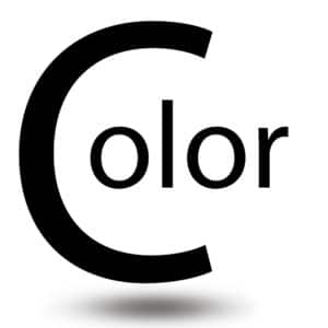 The word Color with very big letter C