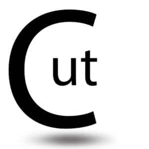 The word Cut with very big letter C