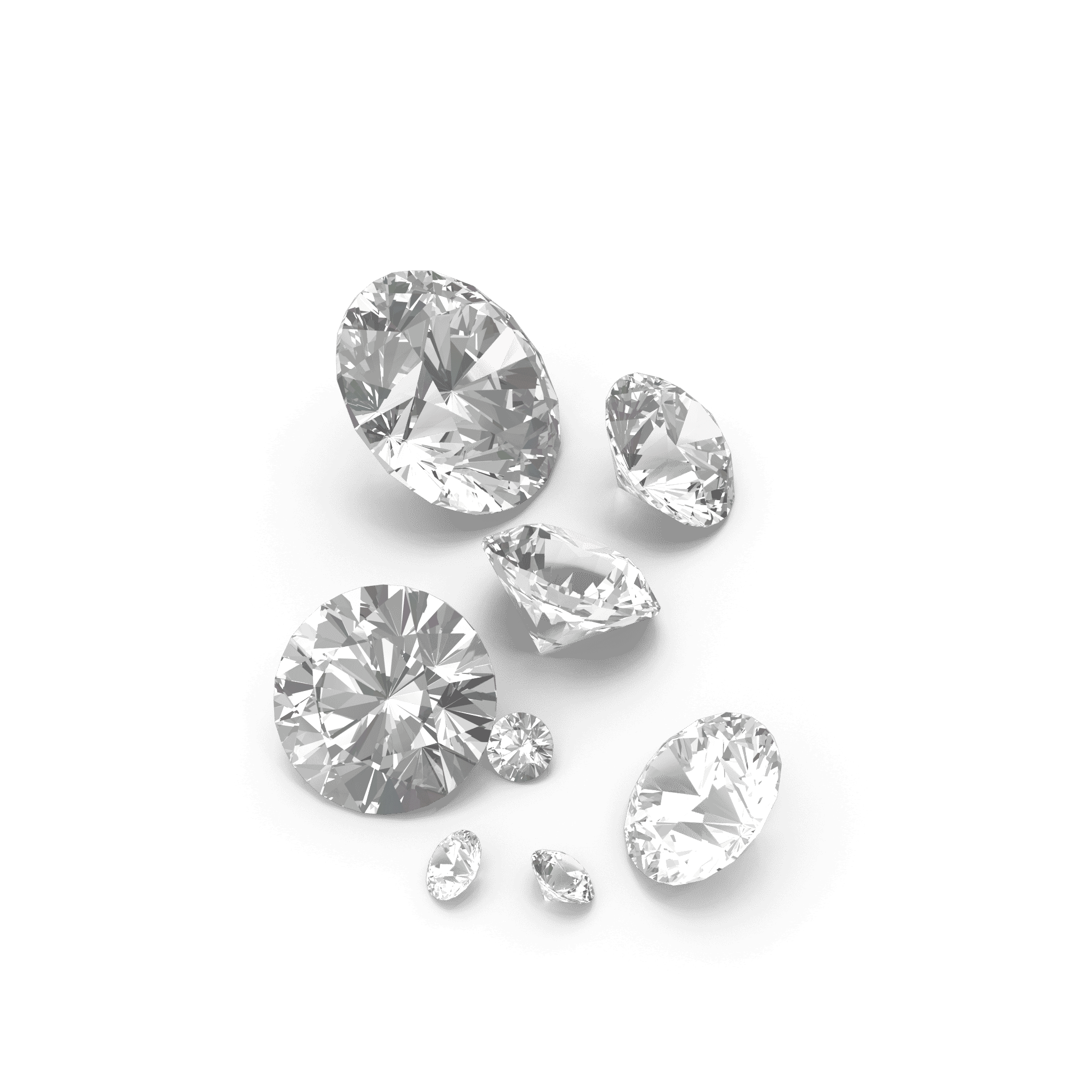 Diamonds in different sizes