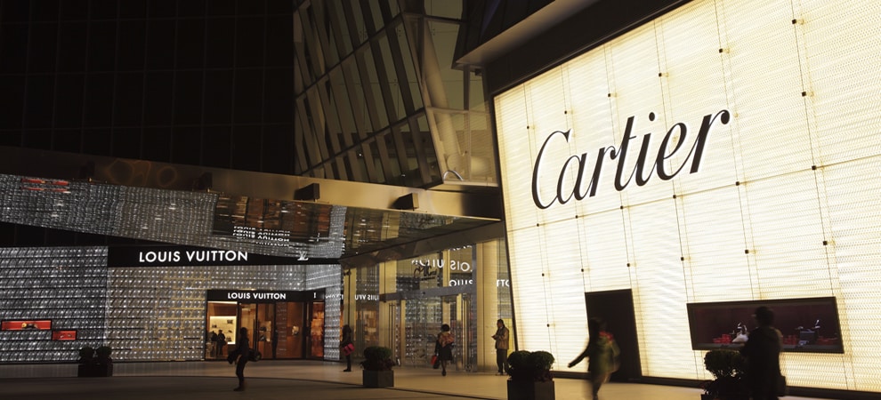 A luxury shopping mall for brands like Cartier and Louis Vuitton