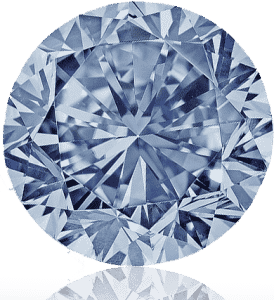 A close-up of a vivid blue diamond, showcasing its rich color and captivating sparkle
