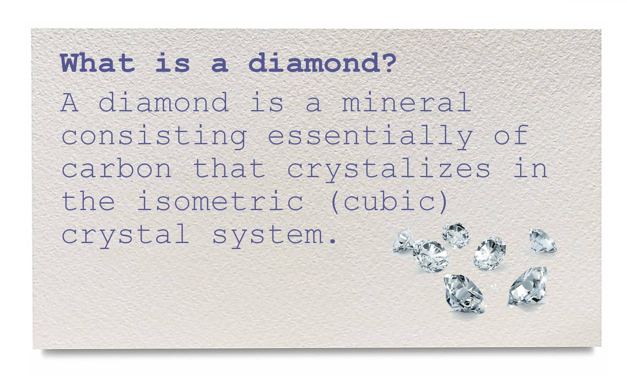 NOT NECESSARILY A SIMPLE QUESTION:WHAT IS A DIAMOND?