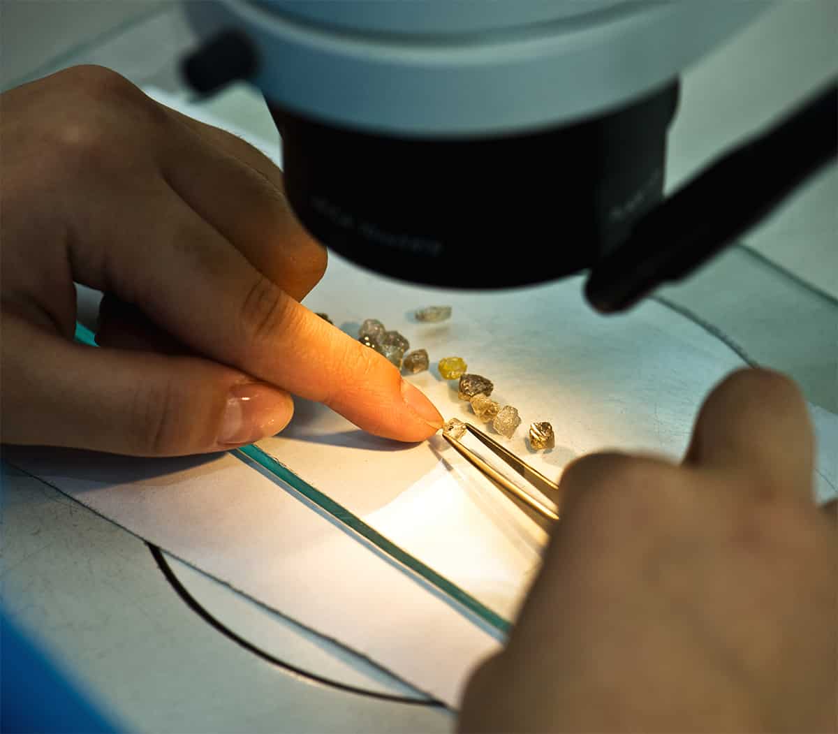 Hand picking diamonds