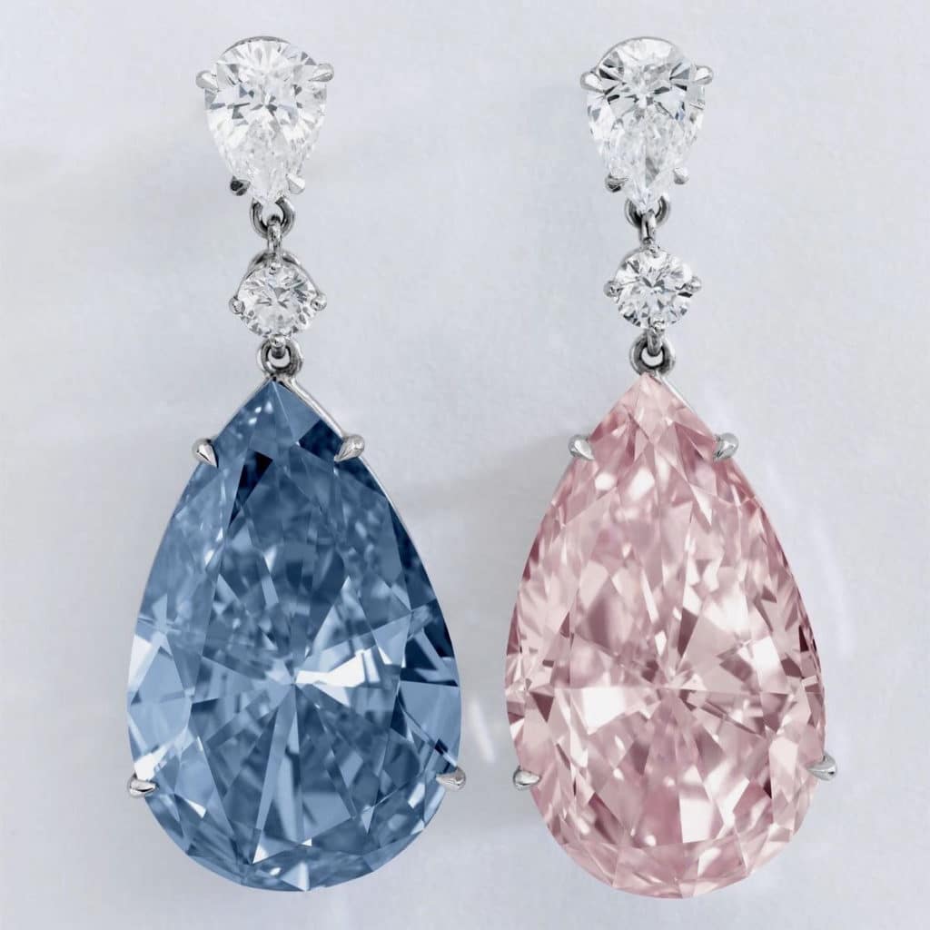 fancy blue and pink diamonds