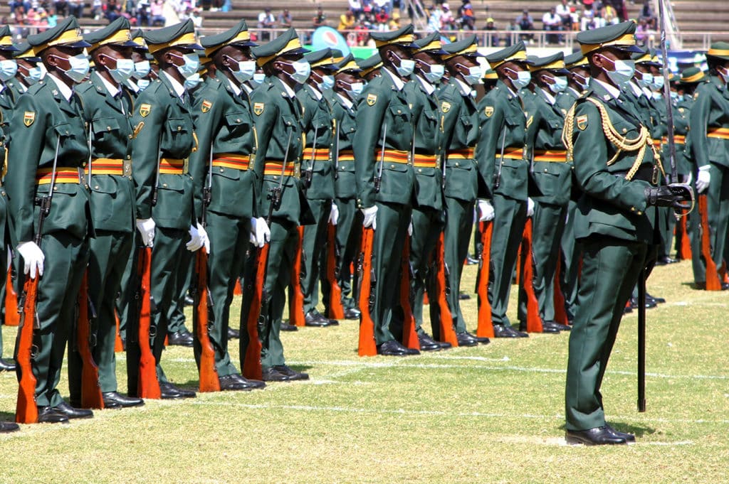 The Zimbabwean army on parade