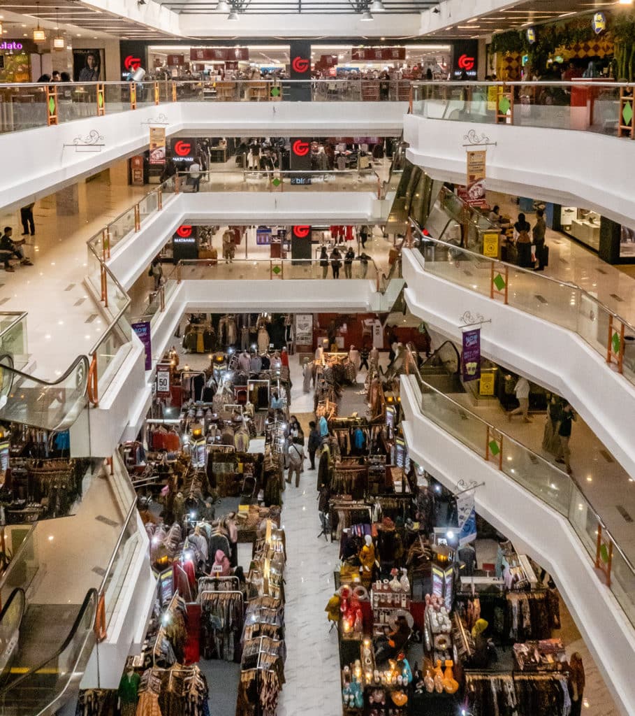 shopping mall at holiday season.