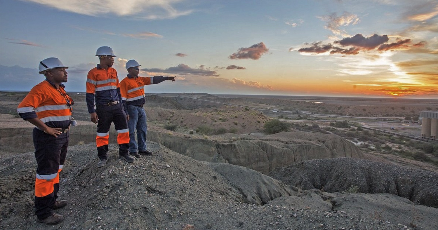 Map showing De Beers mine sites in South Africa