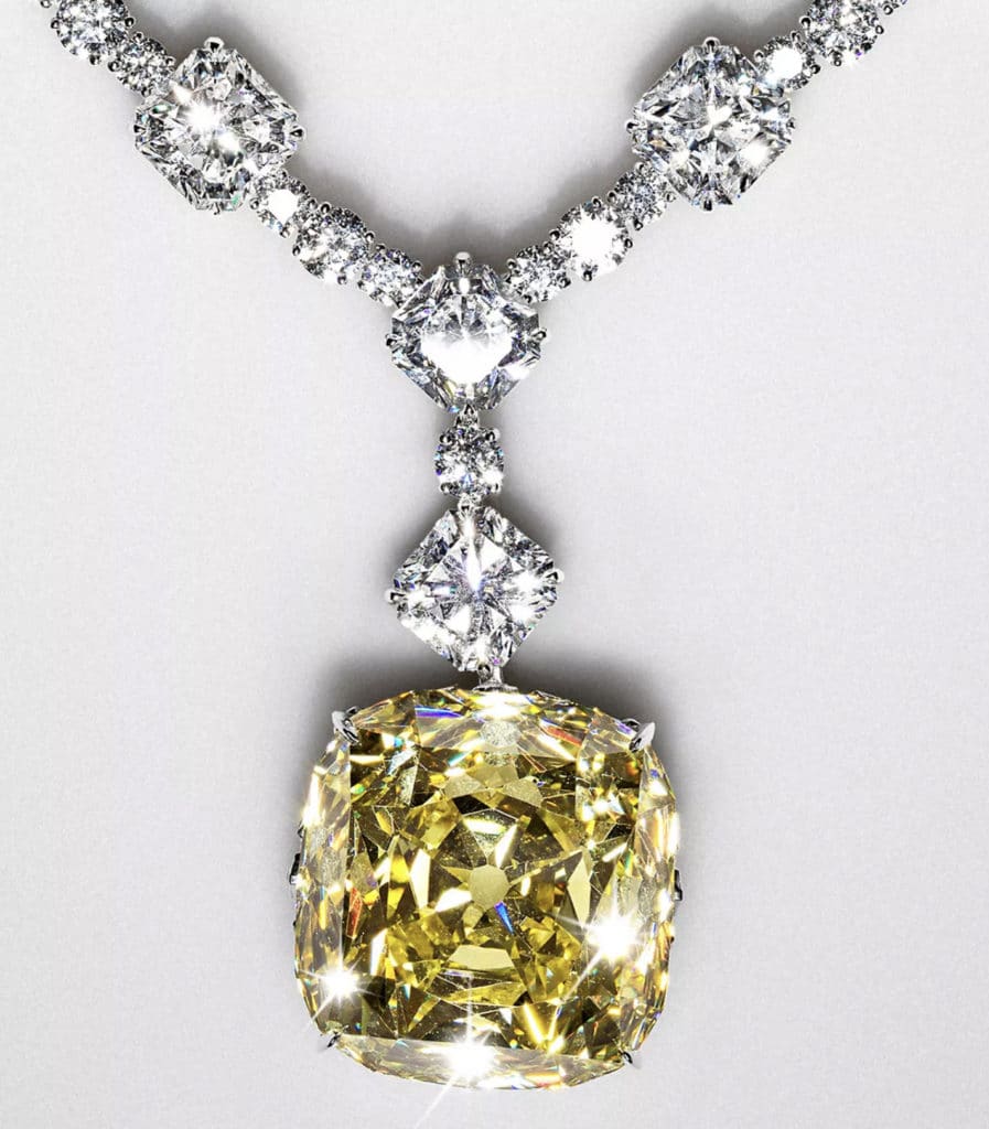 The 128.54-carat Tiffany Yellow Diamond.