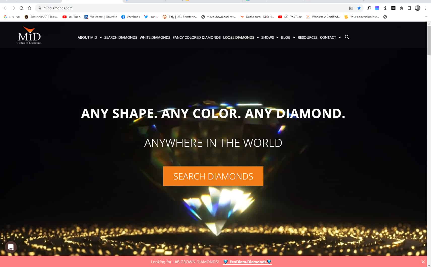 Diamond retail website www.middiamonds.com